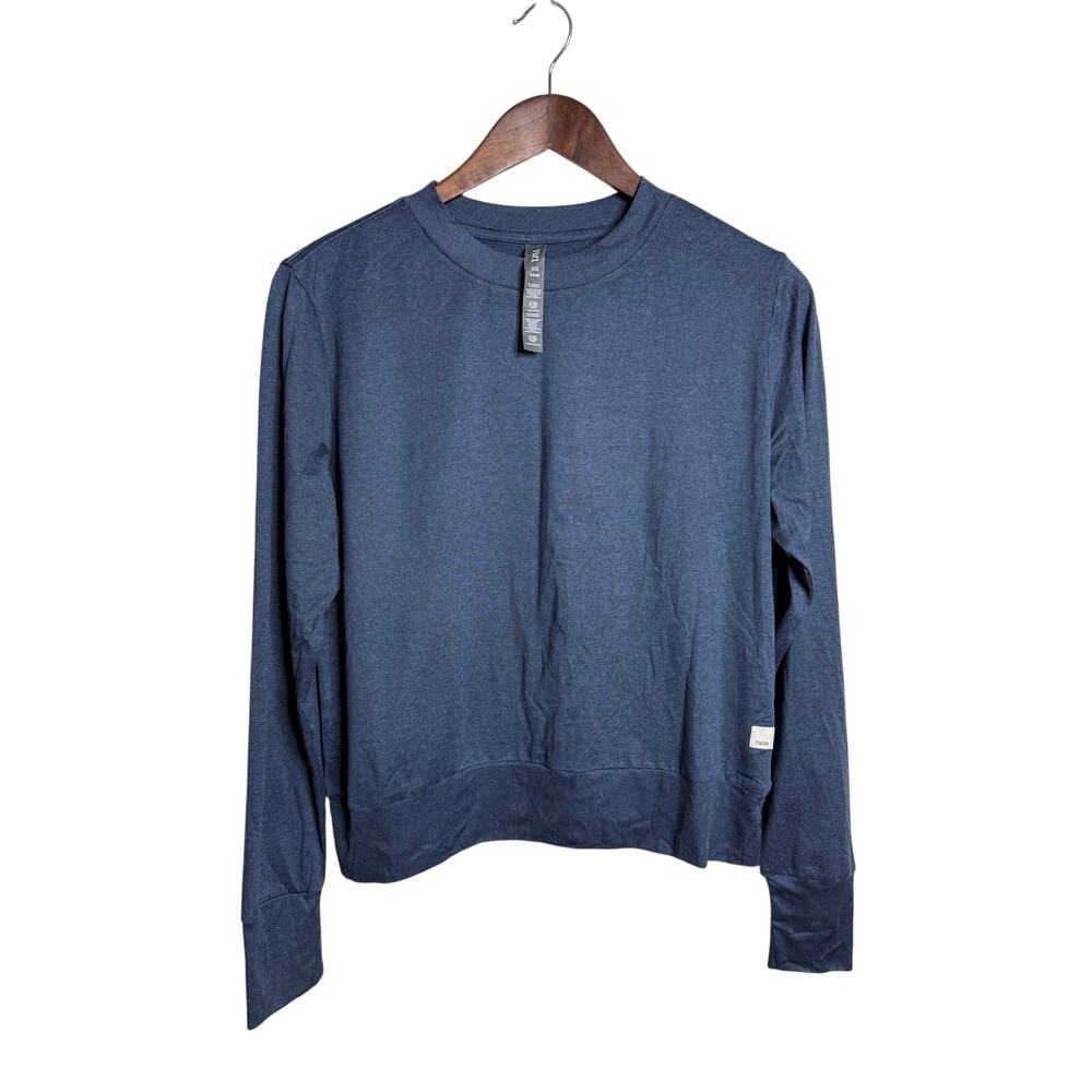 Vuori Daydream Crew Long Sleeve Top size S Smoke Blue Heather